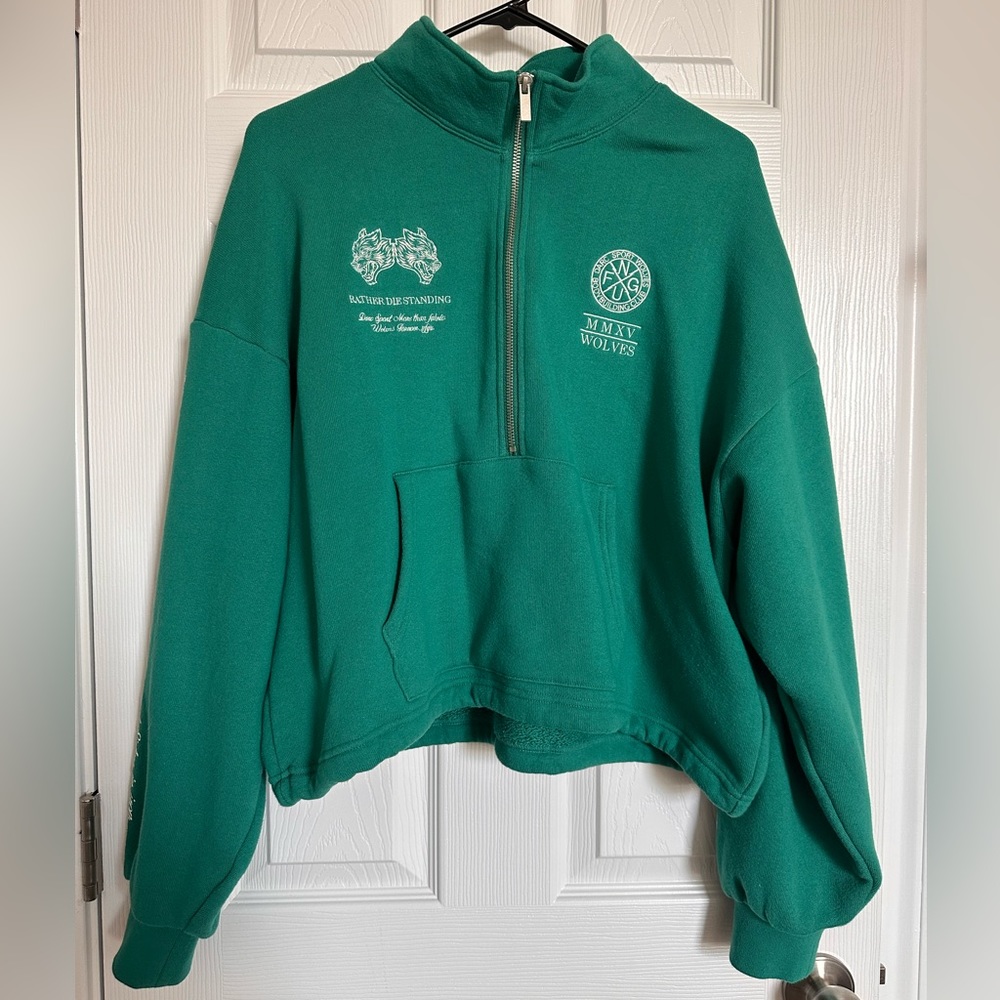 Darc Sport Leaves Emerson Mockneck Sweater in Emerald